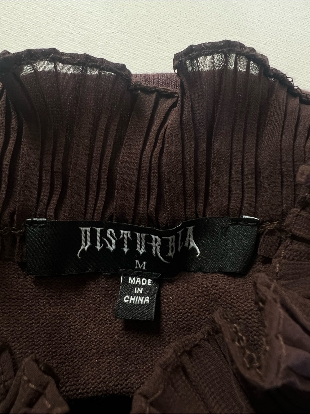 Disturbia Women's Cable Knit Cardigan Burgundy Ashen Vine Ruffle Slim Fit Size M - Picture 10 of 15